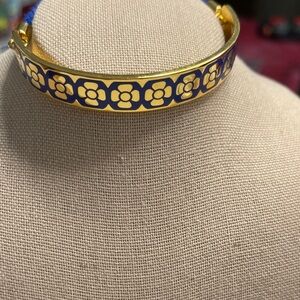 Halcyon Days Buckingham Palace Gold and Blue Floral Women's Bracelet